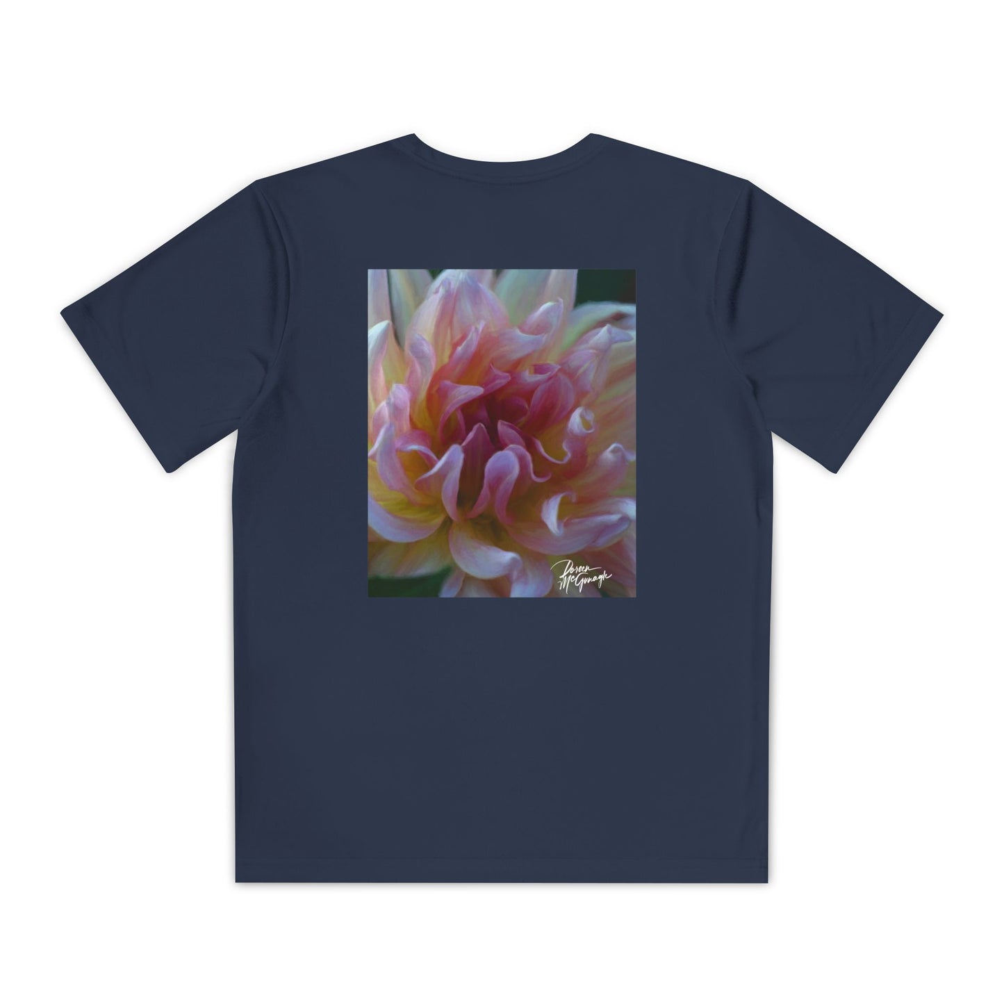 Youth Nature Tee – Veil of Cream and Blush Dahlia Design, Perfect Gift for Kids, Stylish Summer Top, Birthday Shirt, Fun Sportswear
