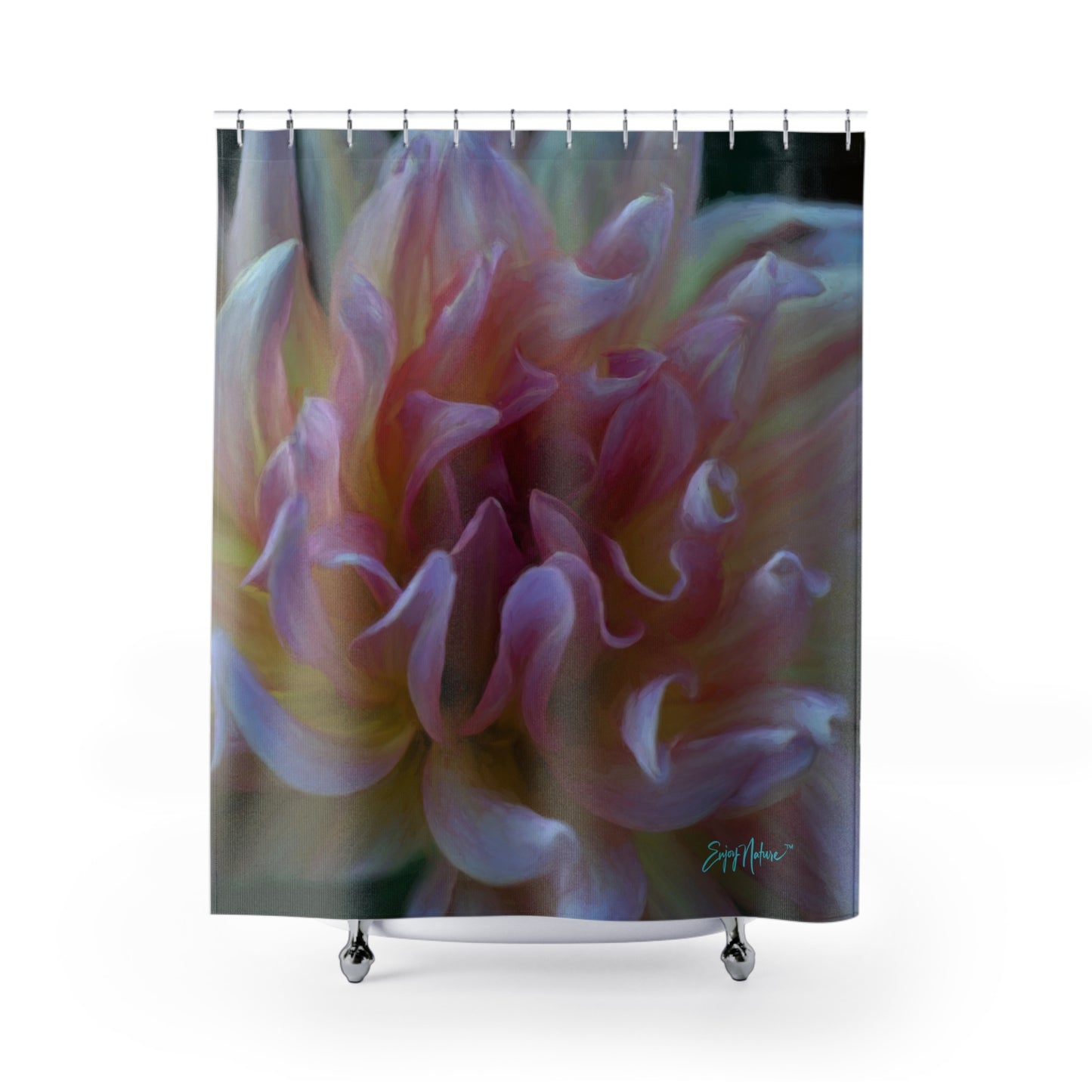 Shower Curtain: Veil of Cream and Blush – Nature-Inspired Elegance