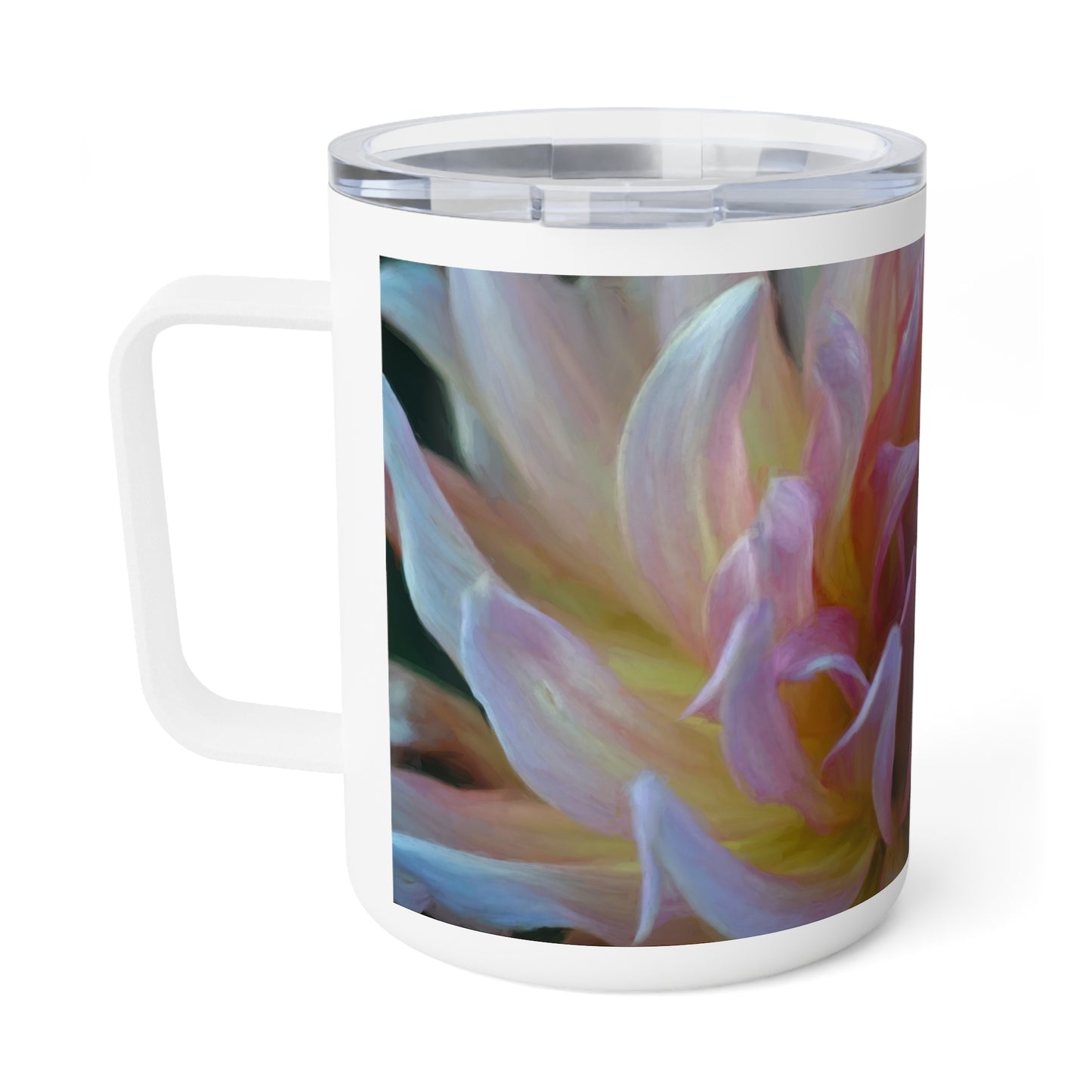 Veil of Cream and Blush – 10oz Insulated Coffee Mug