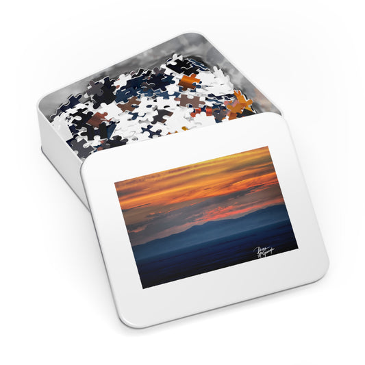 Sunset Serenity Jigsaw Puzzle with Tin Case, 1000 Piece Puzzle, Nature Puzzle, Gift for Puzzle Lovers, Relaxation Activity