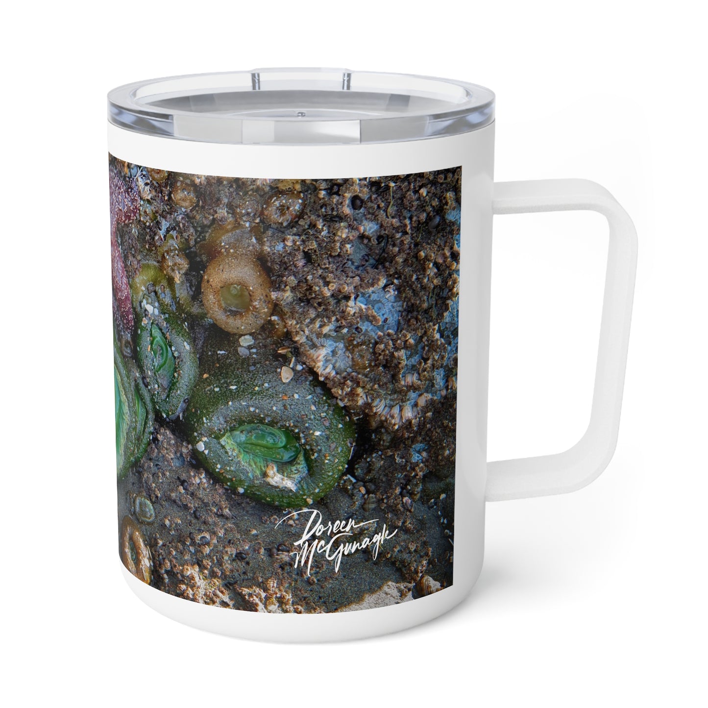 Ocean-Inspired Insulated Coffee Mug, 10oz, Beach Lover's Travel Cup, Unique Gift for Ocean Enthusiasts, Perfect for Surfing, Camping