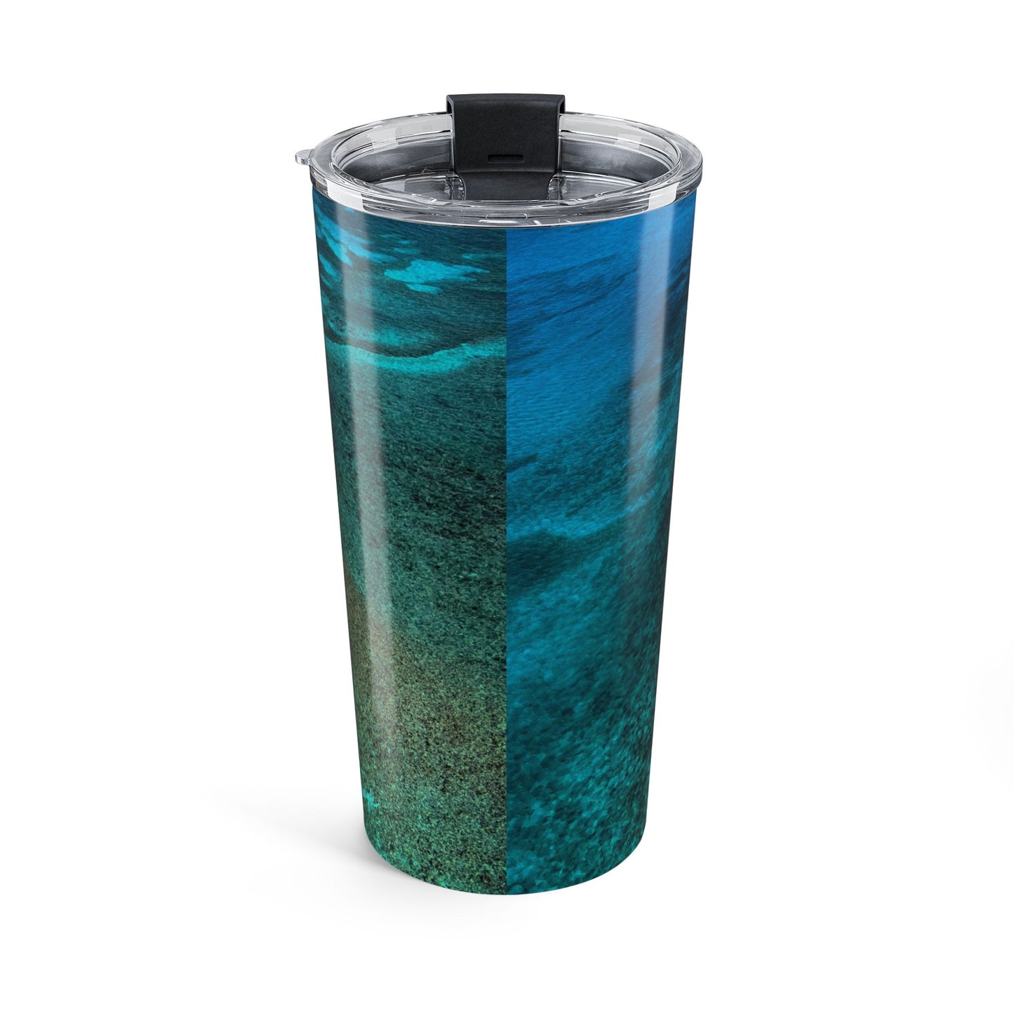 Shimmering Depths of the Sanctuary – 20 oz Ocean-Inspired Stainless Steel Tumbler Enjoy Nature | Spirited Design Studio