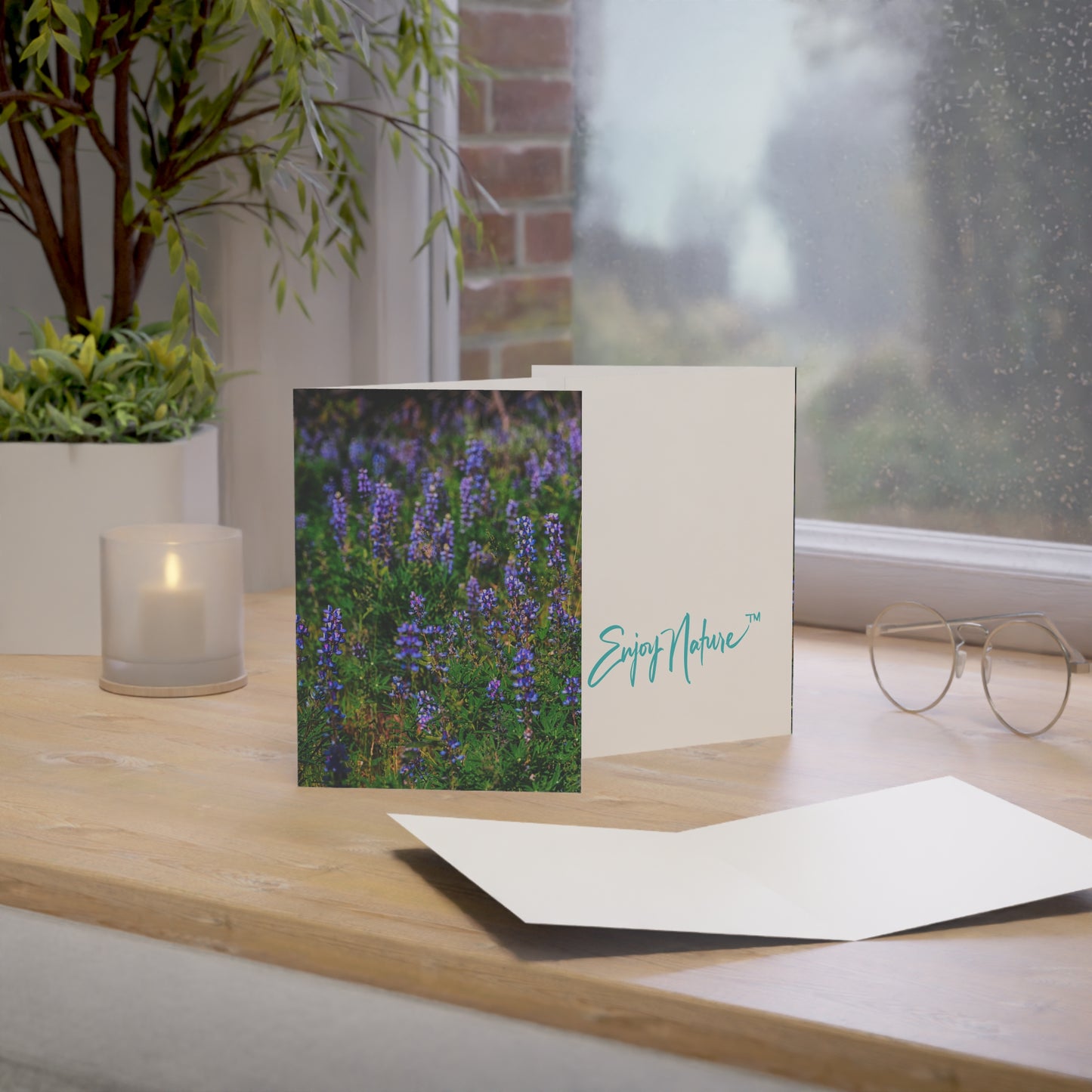 Enjoy Nature Collection – Wild Purple Lupines Greeting Cards | 5x7 Note Card Sets of 10, 30, 50 | Eco-Friendly Gifts for Nature Lovers