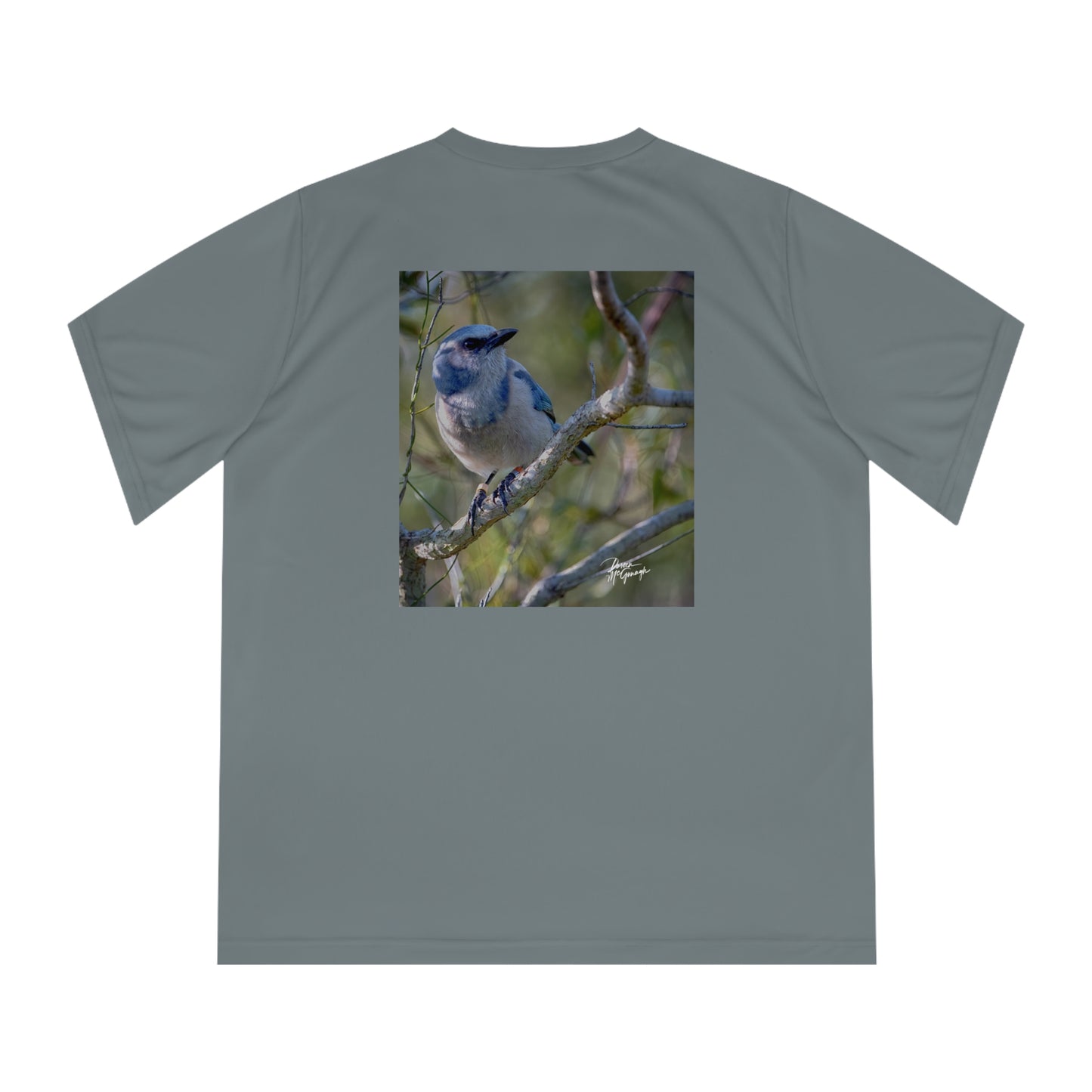 Women's Performance V-Neck T-Shirt – Scrub Jay Design | Lightweight Nature-Inspired Activewear