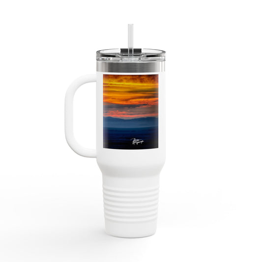 Sunset over the Dunes 40oz Insulated Travel Mug with Handle | Nature Inspired Stainless Steel Drinkware | Enjoy Nature Collection
