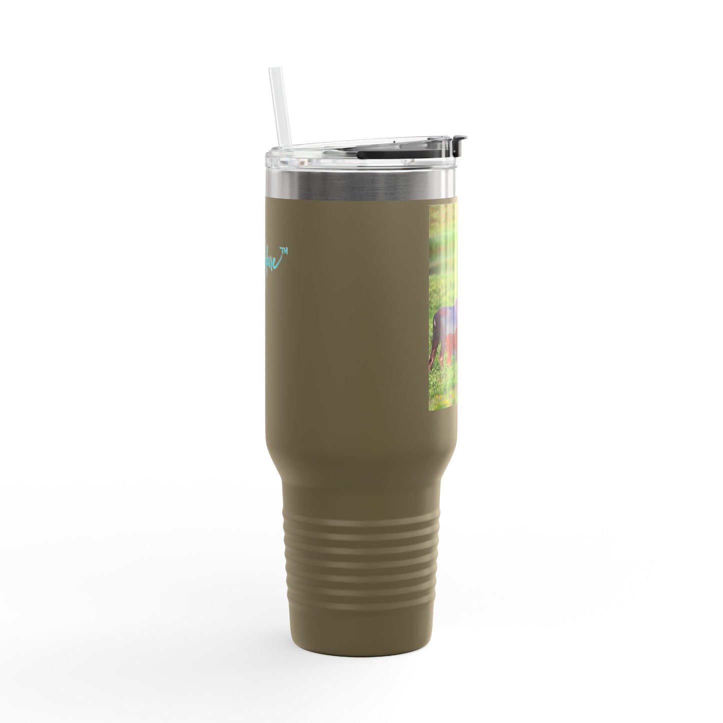 Moose with Baby 40oz Insulated Travel Mug with Handle | Nature Inspired Stainless Steel Drinkware | Enjoy Nature Collection