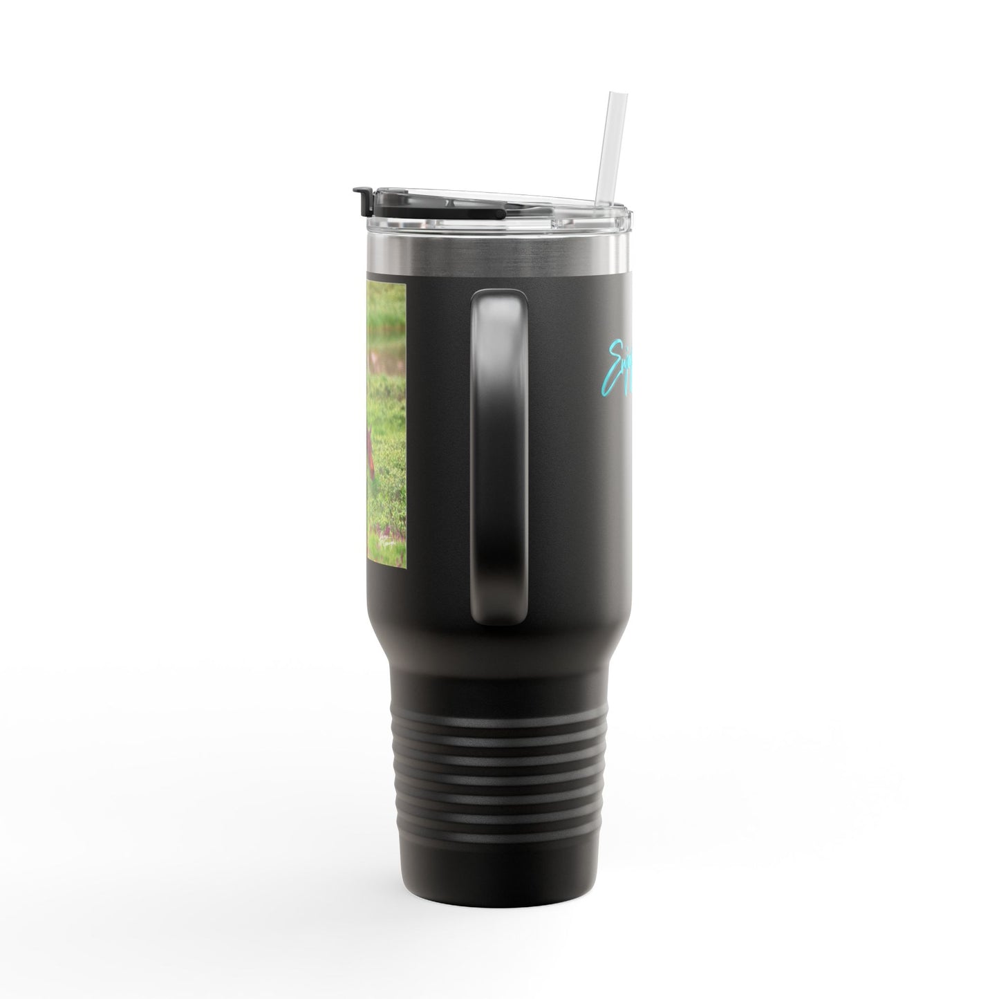 Moose with Baby 40oz Insulated Travel Mug with Handle | Nature Inspired Stainless Steel Drinkware | Enjoy Nature Collection