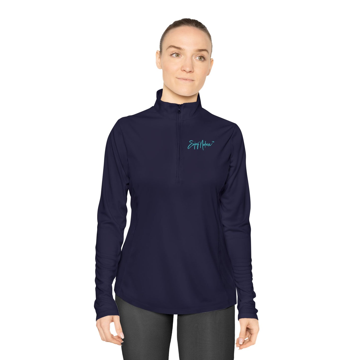 Ladies Quarter-Zip Pullover — Turquoise Ocean Reef Performance Top | Enjoy Nature Collection