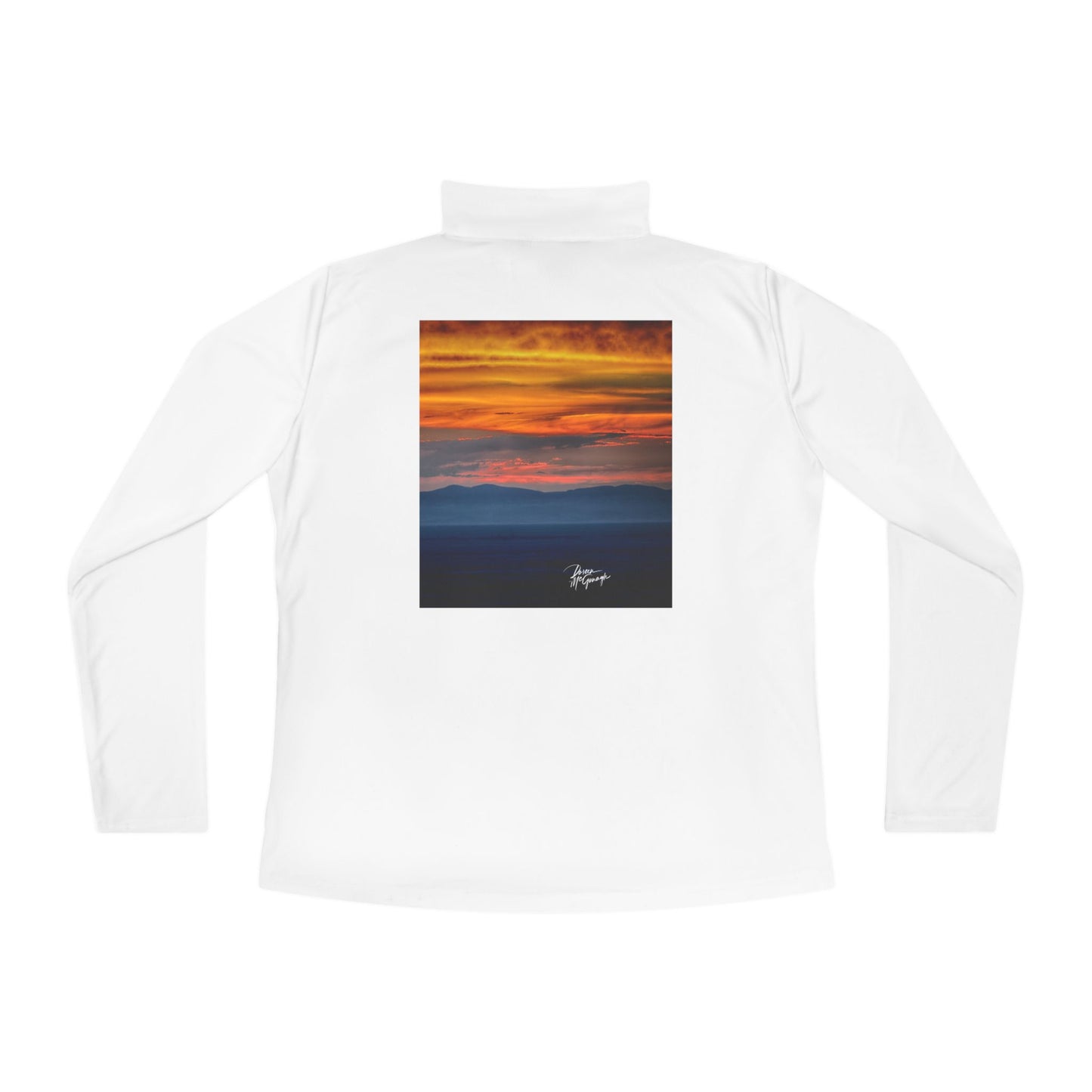 Sunset over Dunes Ladies Quarter-Zip Pullover | Nature Inspired Activewear | Enjoy Nature Collection