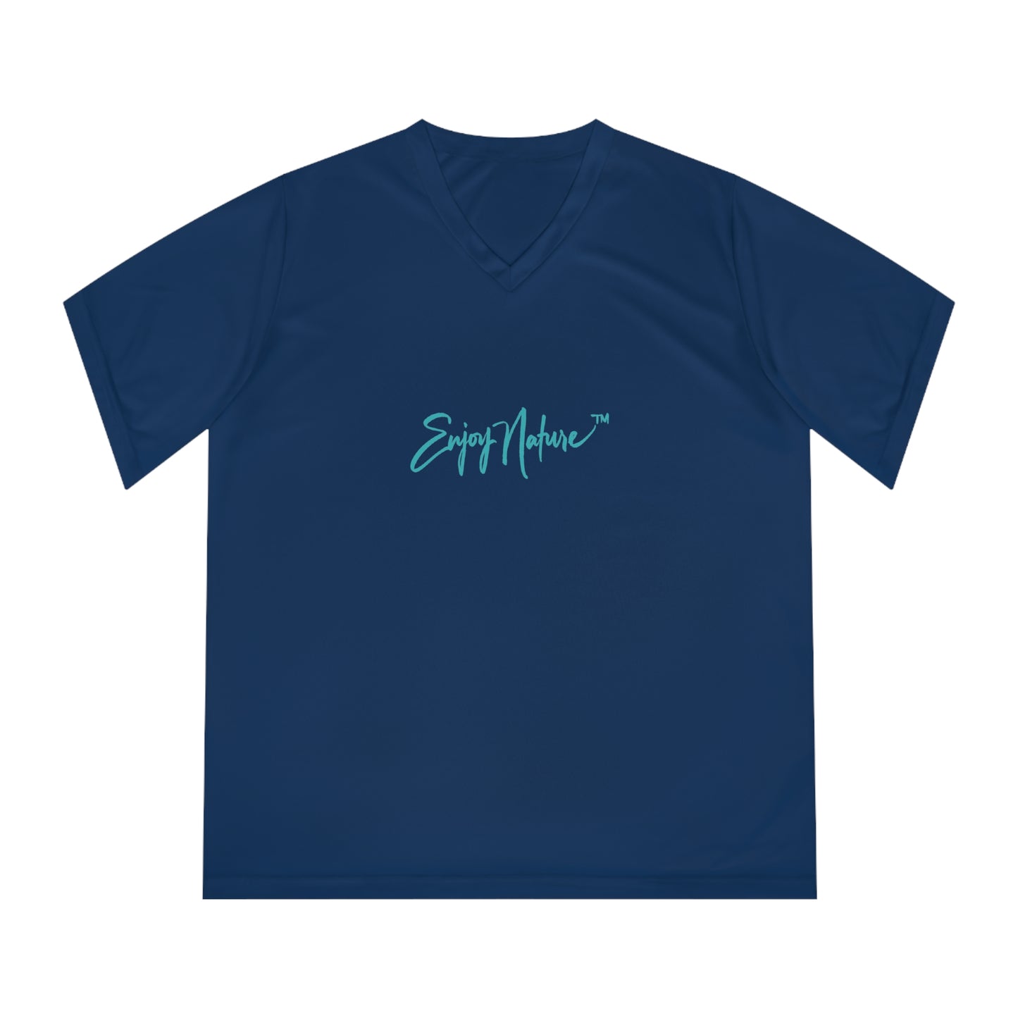 Enjoy Nature™ V-Neck Tee — Scenic Bird Fine Art Photography Performance Shirt | Scrub Jay