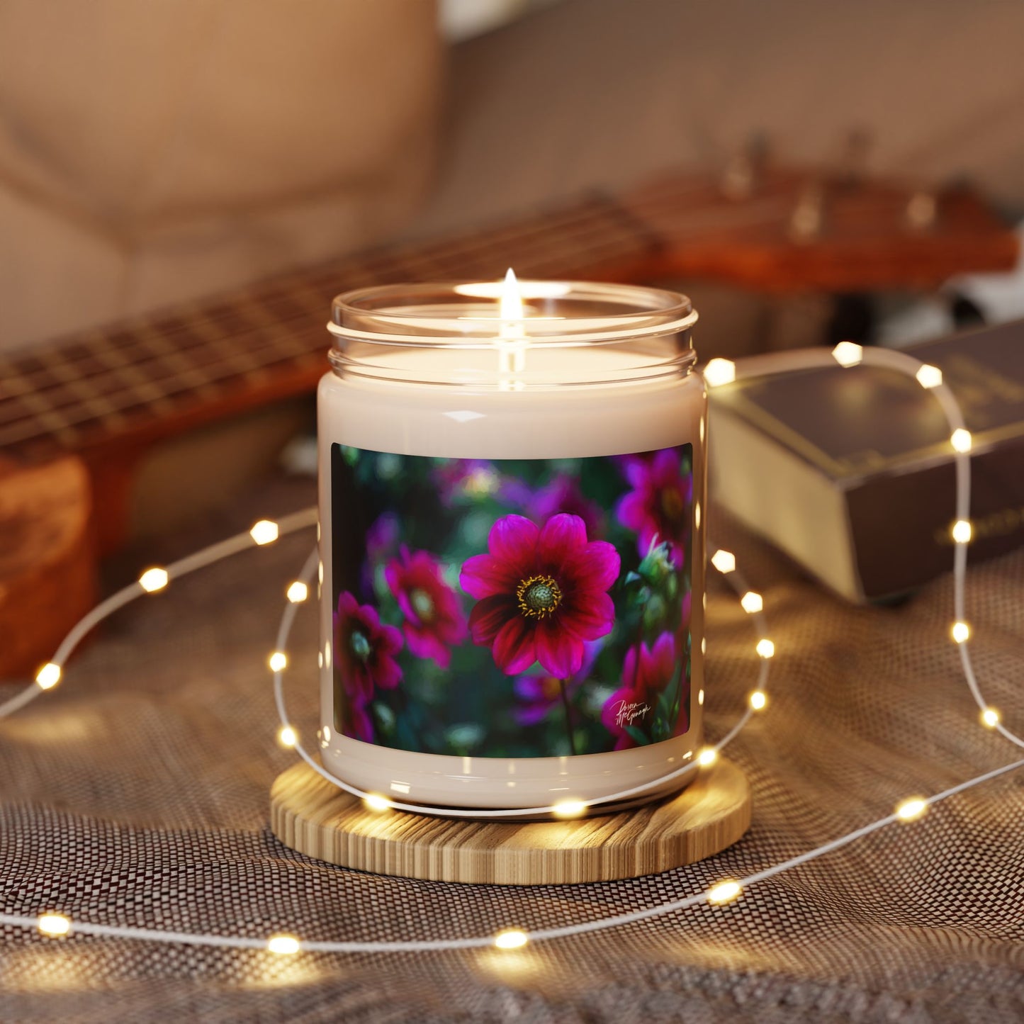 Heart of Dahlia Dreams Floral Scented Soy Candle | Aromatherapy Gift, Home Décor, Relaxation, Self-Care, Birthday Gift Red Dahlia