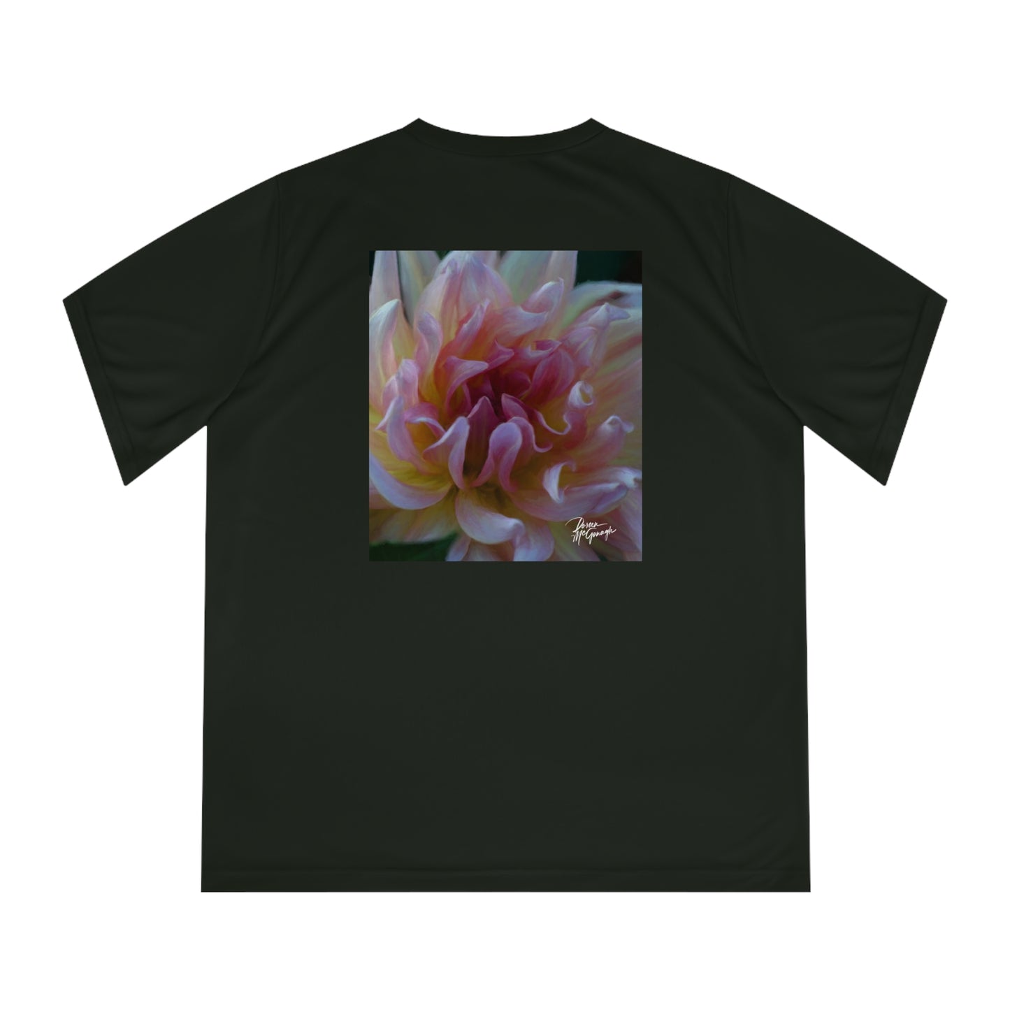 Women’s Nature-Inspired Performance V-Neck T-Shirt – Heart of Dahlia Dreams Design