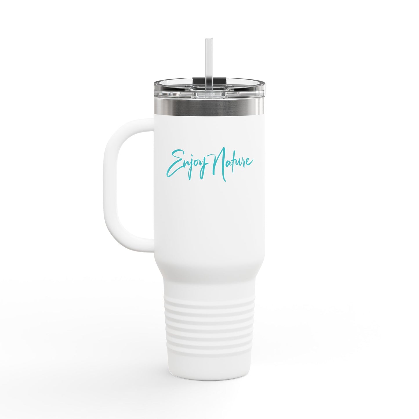 Wild Lupines 40oz Insulated Travel Mug with Handle | Nature Inspired Stainless Steel Drinkware | Enjoy Nature Collection