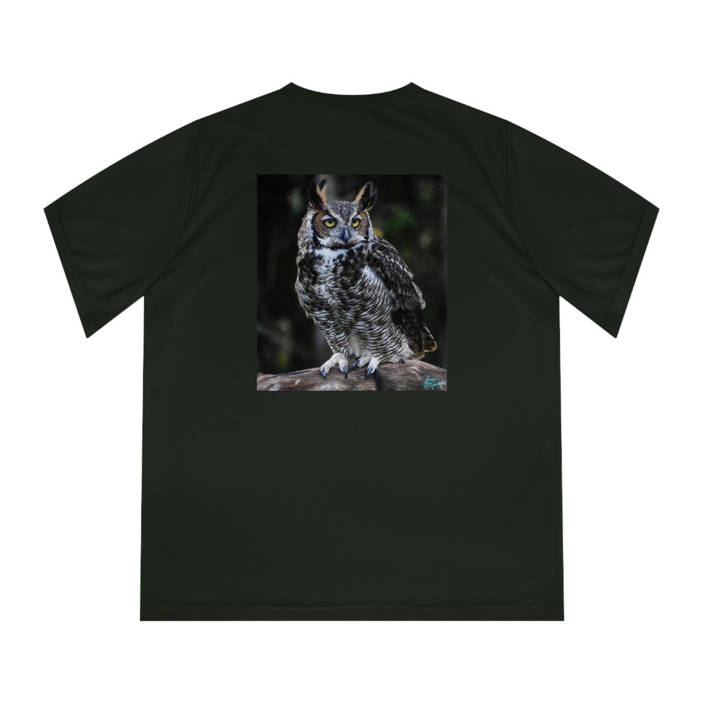 Upgrade Your Workout Gear with Our Great Horned Owl Women's Performance V-Neck T-Shirt